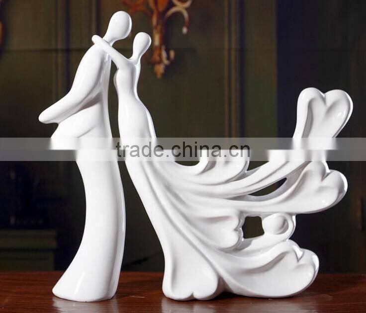 Wedding gift imitation ceramic unpainted resin figurines