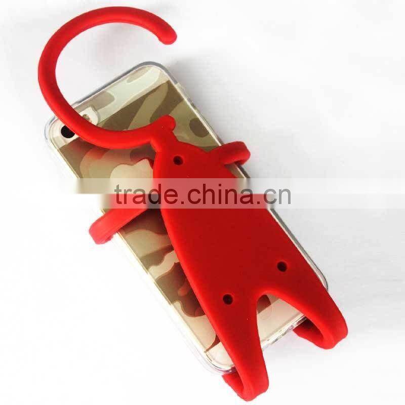 Unique Flexible Hang It On Silicon Cell Phone Holder Car Home Hanger Mount Stand