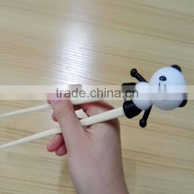 colorful melamine chopsticks with panda silicone helper for kids