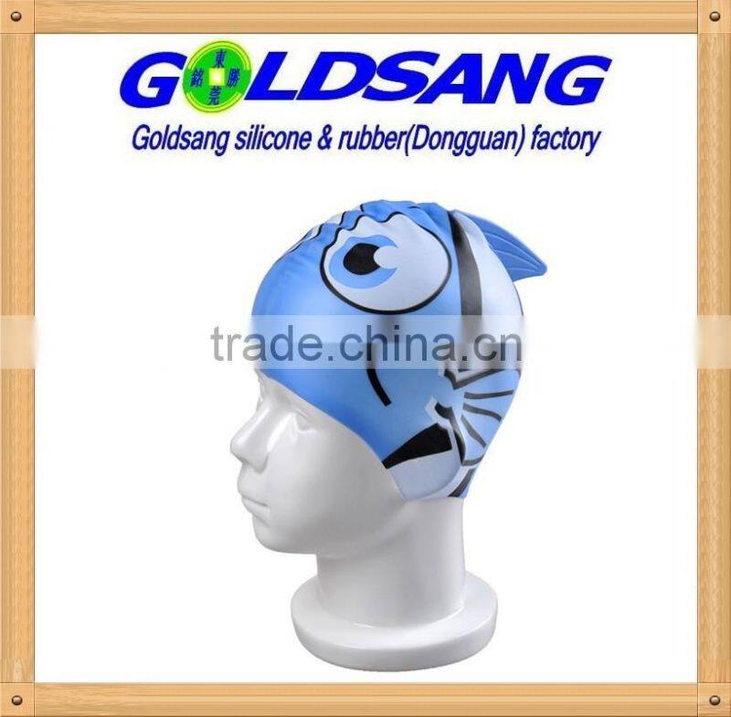 Cute Pattern children silicone swim cap cover ear
