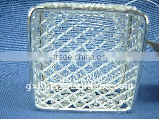 Square silver wire christmas small cake boxes