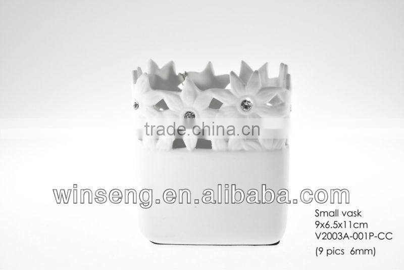 Ceramic Tall Vase with Crystals from SWAROVSKI