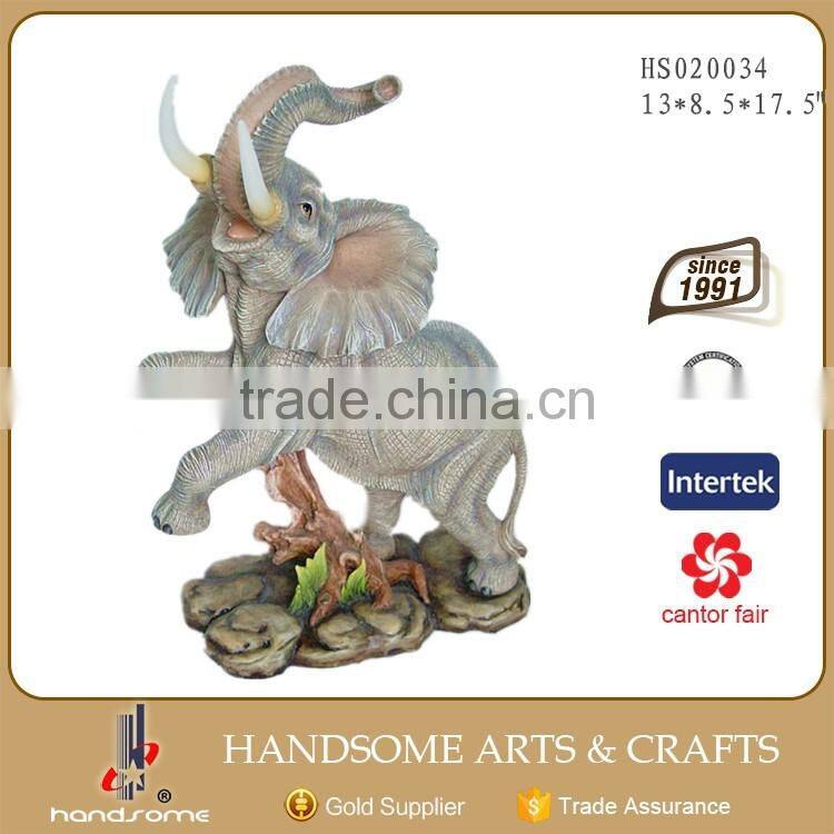 17.5 Inch Resin Lifelike Home and Garden Decoration Large Animal Sculpture Elephant Statues