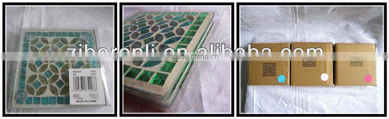 Handmade Colored Square Glass Heat Resistant Cheap Mosaic Table Mat for Drinking