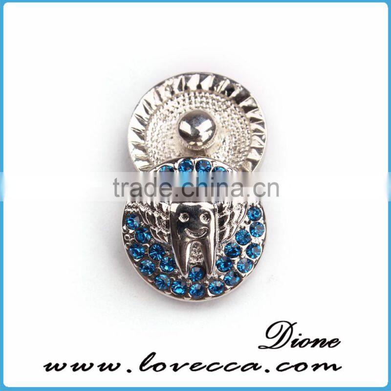 Trendy Punk Style Snap Button Jewelry Interchangeable custom crystal round snap button