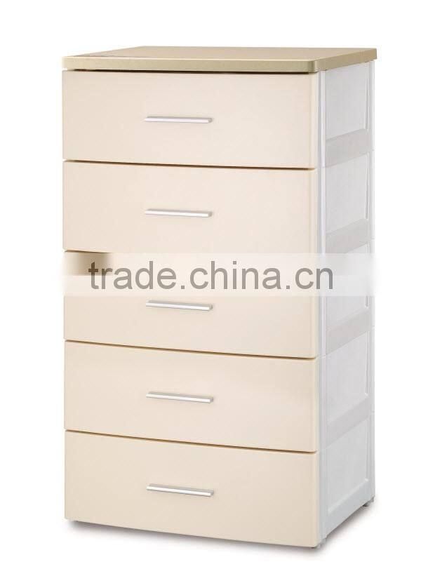 Durable Plain 5 Drawers Plastic Storage Cabinet