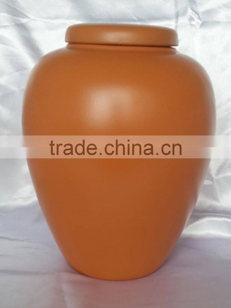 Adult style biodegradable red pottery urns for cremation use