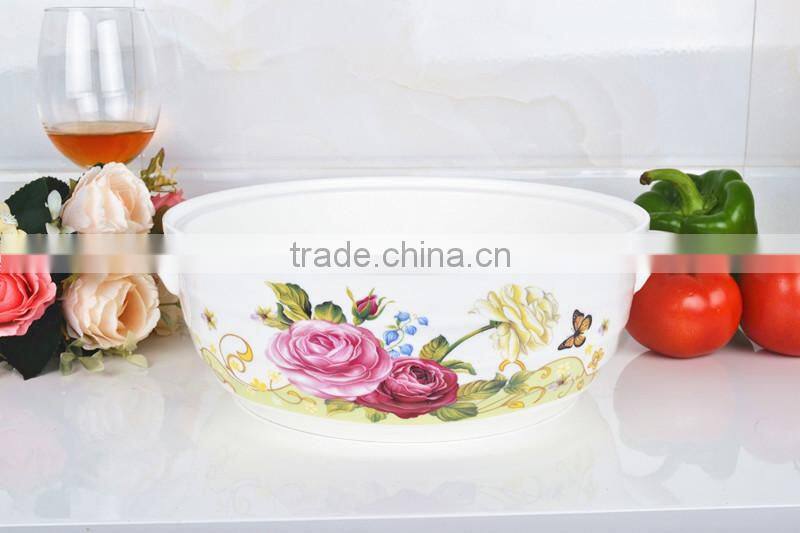 10" porcelain pot suitable for microwave oven with glas lid