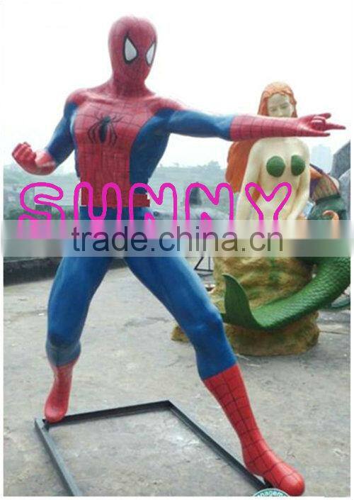 Fiberglass spider-man character statue