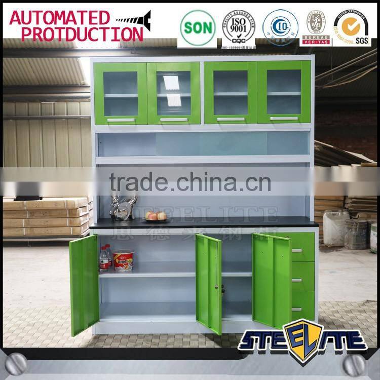 Waterproof glass door kitchen cupboard metal kitchen almirah