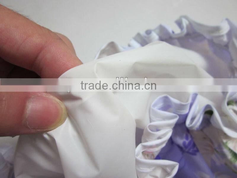 2013 popular Satin shower cap with flower for ladies and children