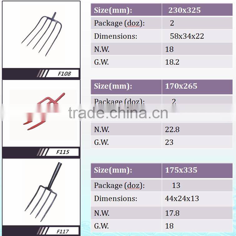 Tangshan high quality steel farm fork F101-9T hot sale