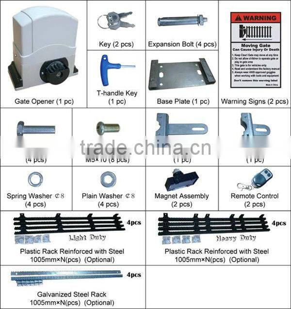 1500kg 220V automatic sliding gate opener motor remote control kit
