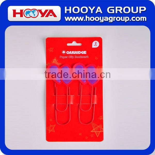 promotional decorative shaped jumbo PVC paper clip bookmark