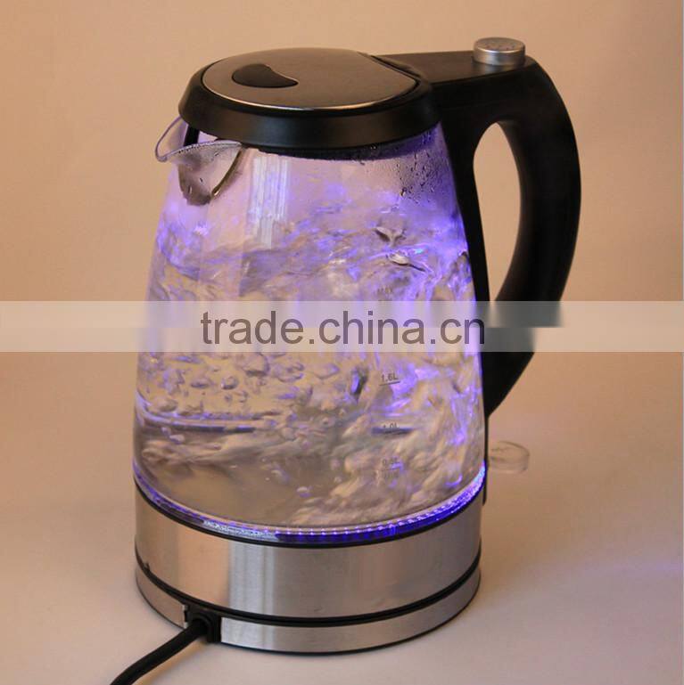 good quality and competitive price clear glass electric kettle with color changing