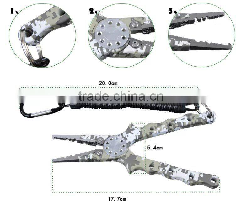 QJ-FP002 7inch camouflage aluminum handle tungsten blade fishing pliers