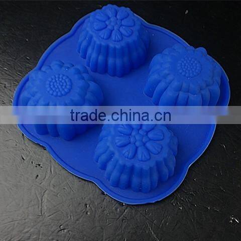 10135 Four cells flowers Silicone mould