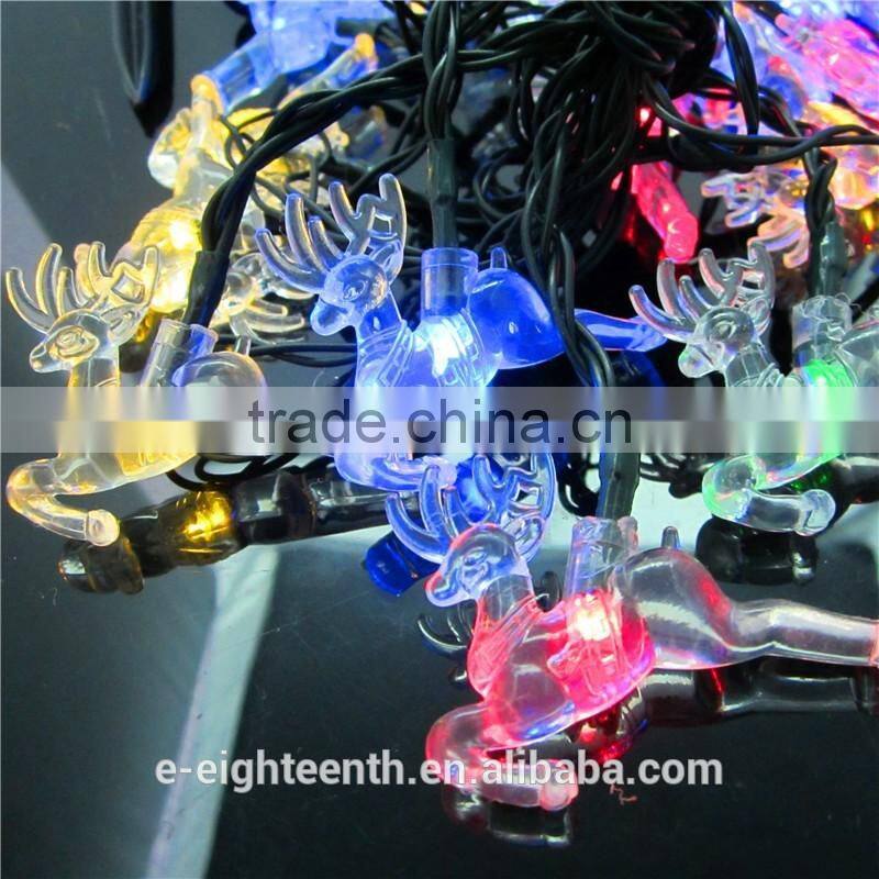 2016 new Solar Lamp Led Lights outdoor Waterproof 20 LED elks shaped Christmas string Lights For Garden Decoration