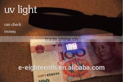 2016 New TH600559 4-10X loupes ABS material high rubber magnifying lens Handheld Magnifier quality frosted with LED UV lamp