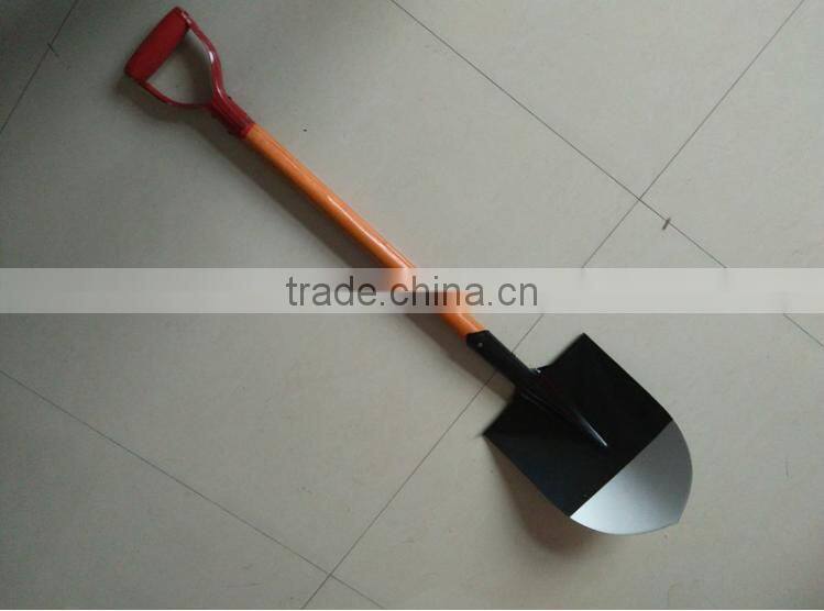 high quality low price wooden handle steel shovel S503
