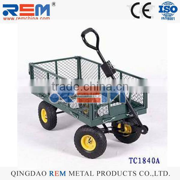 TOOL CART TC1840 GARDEN TOOL CART FOUR PNEUMATIC WHEEL METAL PAN GALVANIZED WHEEL RIM