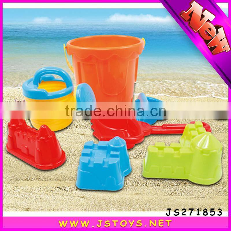 2015 plastic beach buckets and spades sand beach toy set for kid