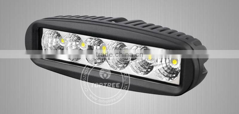 18w 6" led work light bar offroad flood light bar bumper light