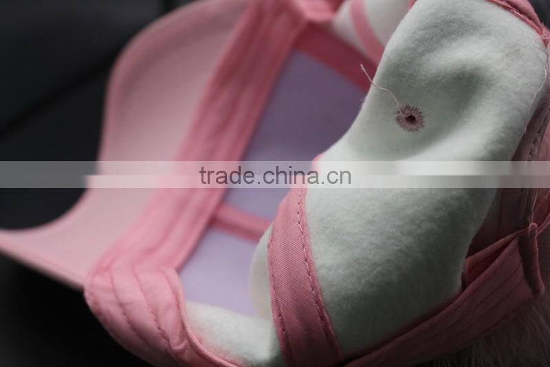 PU Leather Baseball Cap With Fake Foxfeather Pom Pom