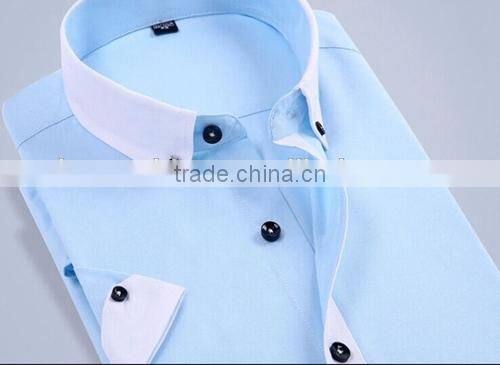 Man Oxford Shirt Short Sleeve Dress Shirt Solid Color Dress Shirt