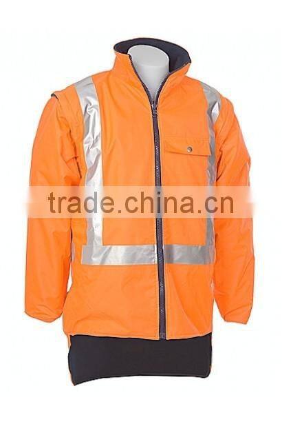 Hi Vis 3cm Lemon Windsheild Fleece Safety Jacket with zip front