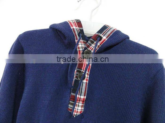 100% cotton pullover children sweater with hood