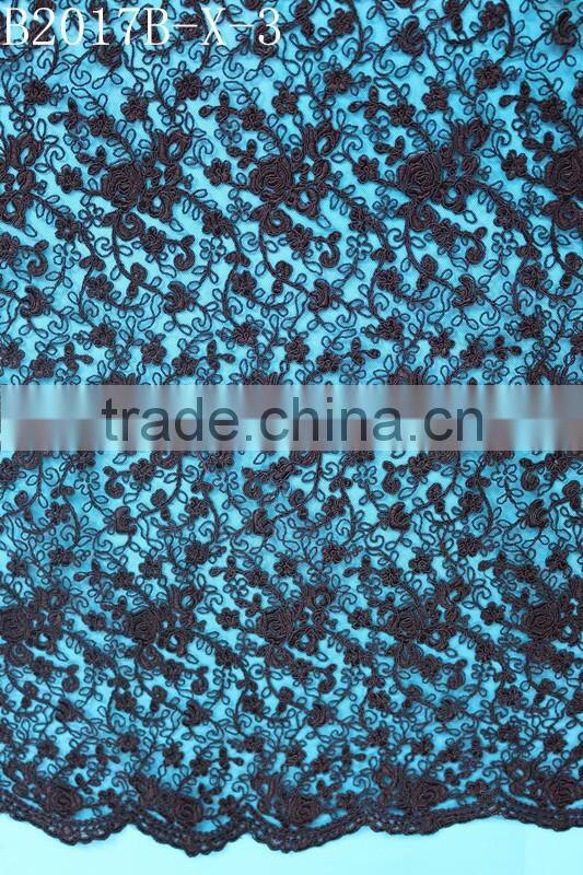 2017 hot style french lace applique fabric With Professional Technical Support