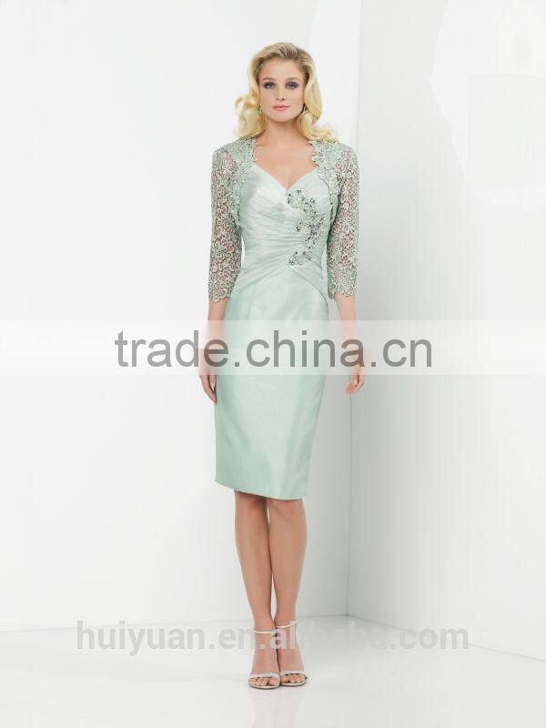 formal knee length long sleeve lace satin cocktail short dresses