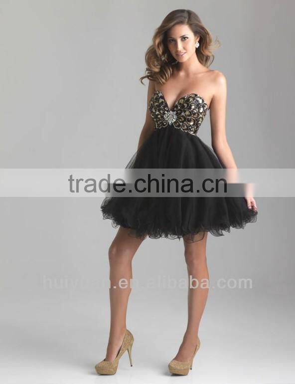 black beading porn evening sleeveless short tulle prom dress