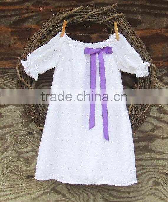 2017 New arrival baby Clothes wholesale hot sale white cotton cheap Children's Boutique fashion 3-5 year old girl dress