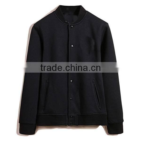 2016new designs custom solid baseball jacket for man