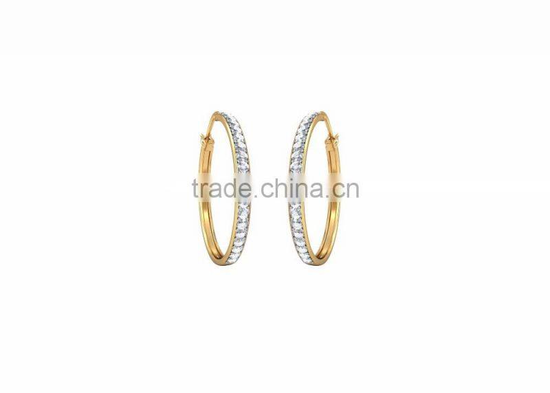 Gold Plated Zirconia Imitation Hoop Earrings