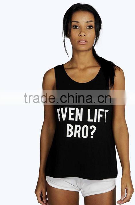 custom running tank top cheap loose pattern printed tank top