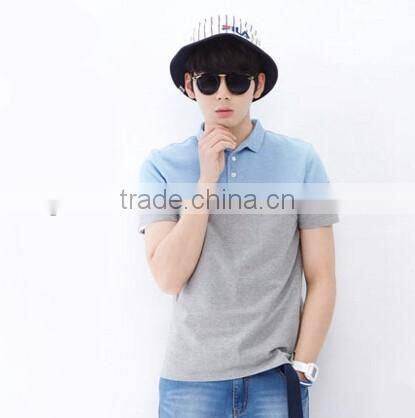 high quality custom 100% cotton embroidery logo two tone mens polo shirt