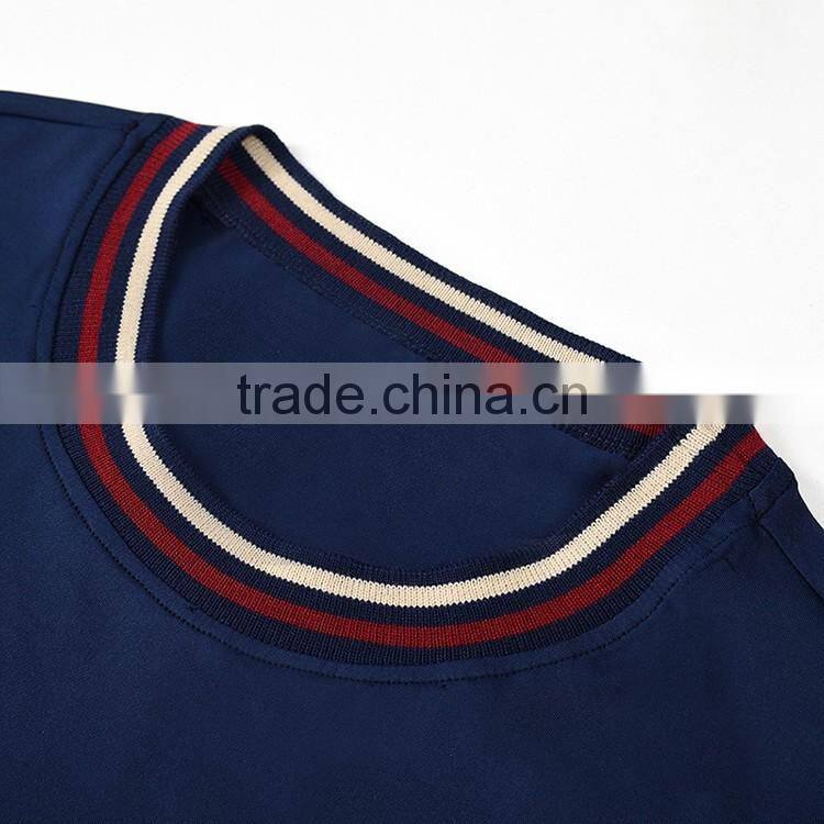 Short sleeve man 100 cotton bulk flat knit stripe basic t-shirt