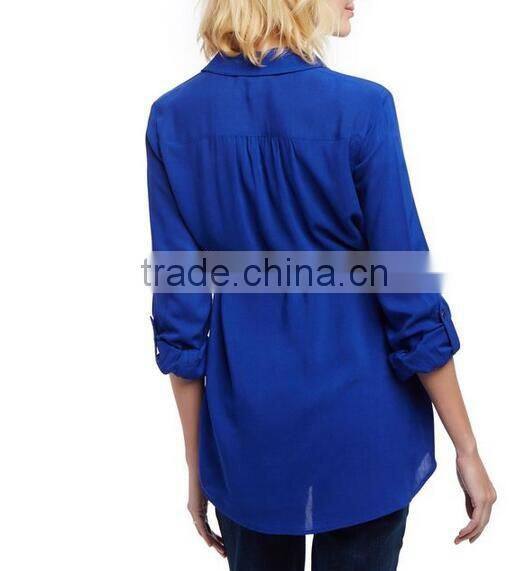 Maternity clothes wholesale maternity wear work shirt with front pocket