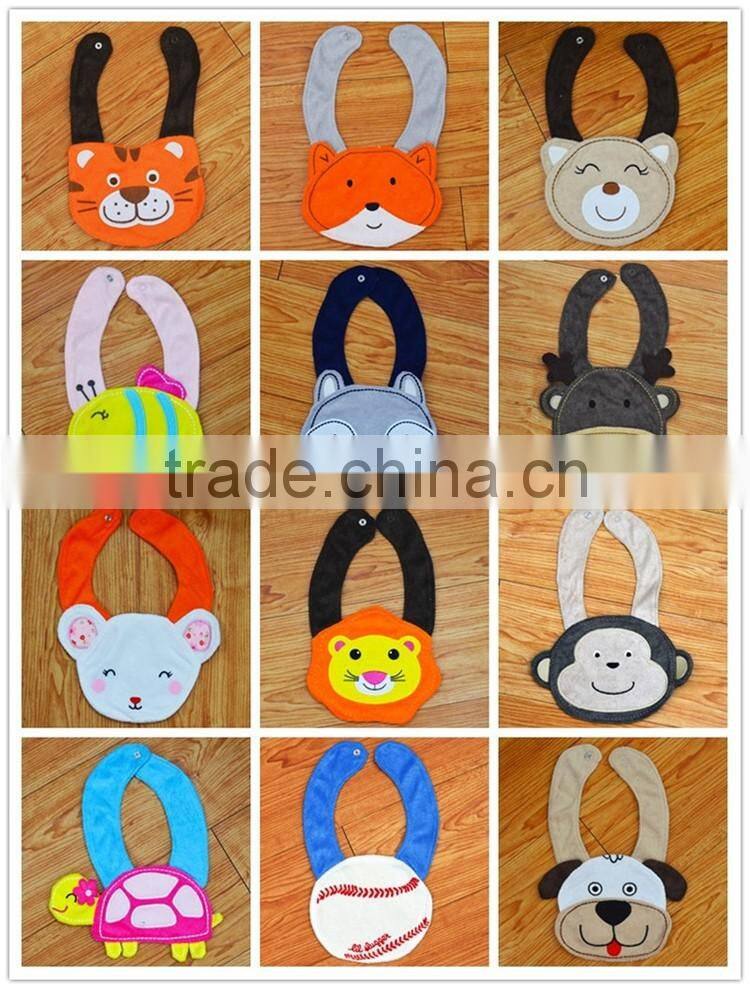 Terry animal design baby drool cloths