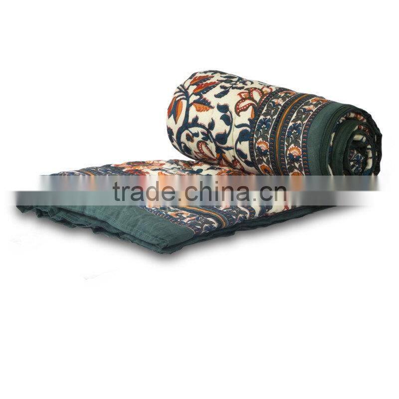 block printed bedspread / Quilt
