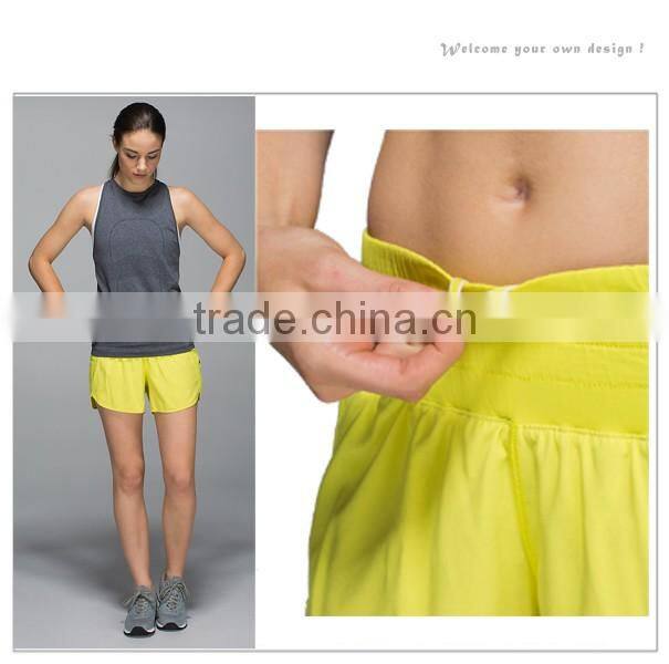 Fashion Sports Fitness Elasticity Loose Women Polyester Plain Sweat Shorts