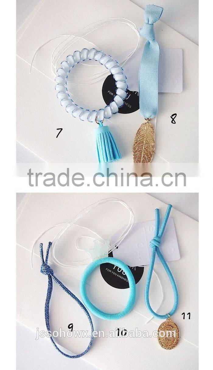 2017 Hot Sale Sky Blue Elastic Hair Tie Set