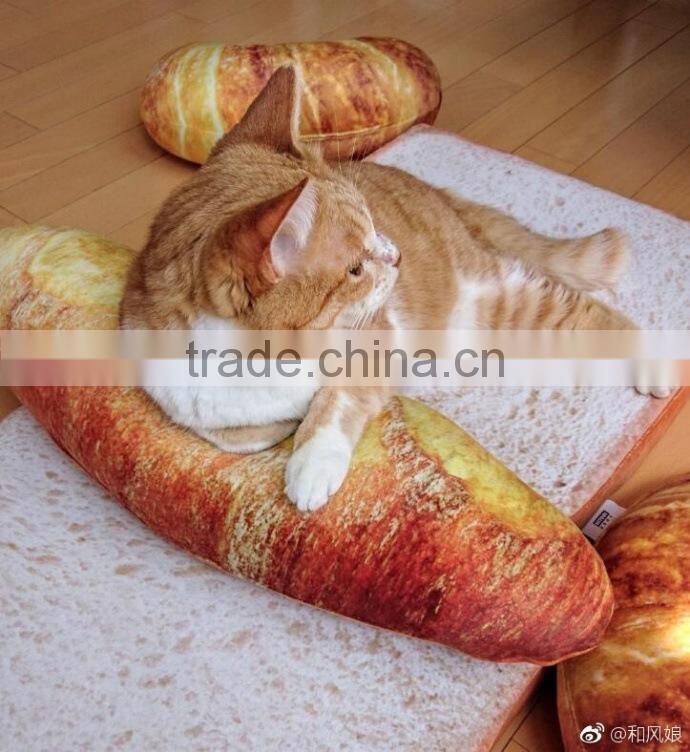 toast pillow with soft crystal and beautiful logo printing cat cushion