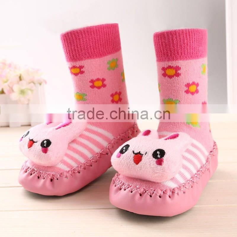 2016 Custom sock wholesale low MOQ cartoon tube baby shoe anti-slip floor sock