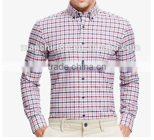 Manufactures dress shirt for men plaid fabric men shirt cutting