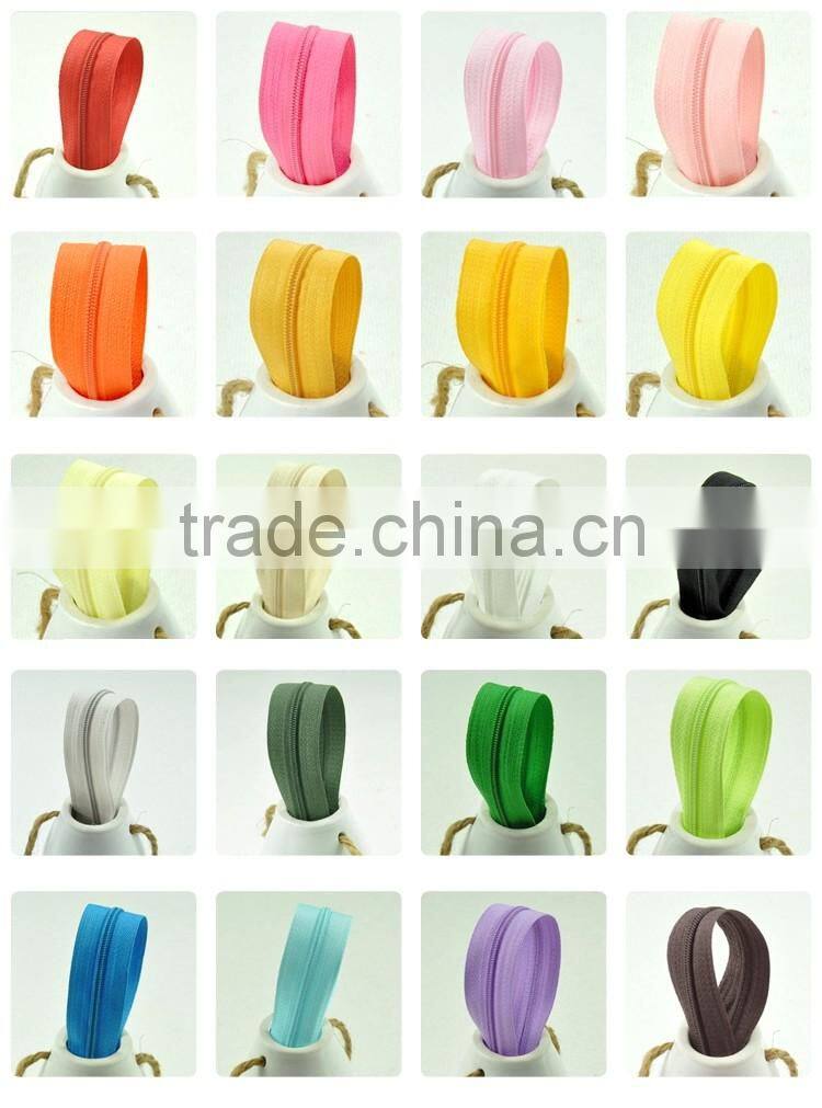 Wholesale No.#3 60 cm Auto Lock Close End Colorful Fabric Tape Nylon Zipper