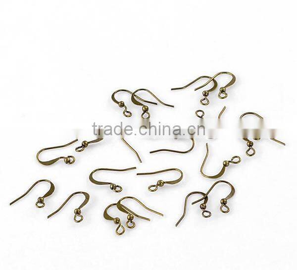 Ear Wire Hooks Antique Bronze 16x12mm,250 Pairs